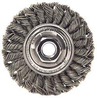 13113 - 4 Inch .014 Stainless Steel Fill 5/8-11 UNC Nut Standard Twist Knot Wire Wheel